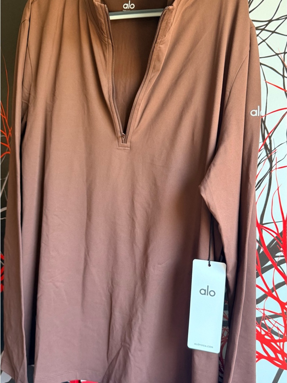 ALO Yoga Men’s Quarter-Zip Pullover - Brown